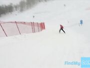 Exhibitionist Skiing: Blonde Flashes in Cable Car