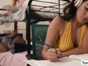 Fucking my TS roommates ass while doing homework