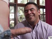 Rich man brings TS hitchhiker and fucks her ass