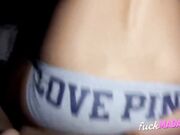 Creampie Orgasm! Riding Dick In Panties - Amateur Teen