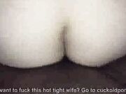 Cuckold White lady creaming while sucking Black Cock