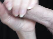 Kneeling Babe's Cum-Mouth Creampie