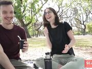 Cute Teen Couple's Public Blowjob at the Park