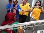 Lucky soccer fan fucks the ass of TS security