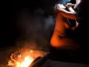 Big-Titted Blonde Blows Cock at Camp