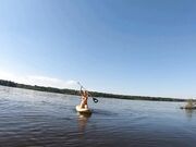 Blonde MILF Plays with Dildo and Gives Blowjob on a SUP Board