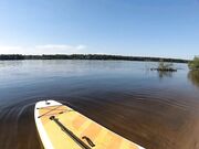 Blonde MILF Plays with Dildo and Gives Blowjob on a SUP Board