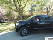 Fucking TS hitchhiker while we stop in the park