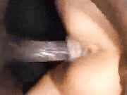 Sexy wife in lingerie gets fucked by BBC while sucking hubby