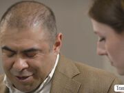 Nasty trans with Long Hair Pounds Tattooed Stud!