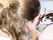 Accidental Huge Cumshot in Blonde Babe's Mouth