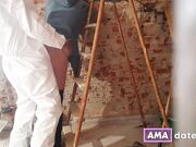 On a Building Site, I Pay a Worker with Anal and Get Cum in My Ass