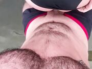 Public Sex Ends With Cum On Swimsuits