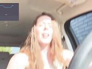 Lush Babe Has Orgasms Galore with Sex Toys in Drive-Thru