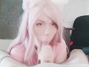 Petting Catgirl with a Cum-Soaked Surprise