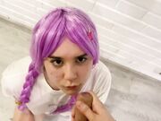 Asian amateur takes boner in tight pussy and gets a facial