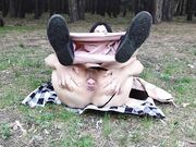 Outdoor Pussy Gaping - Close-up Solo Female Action