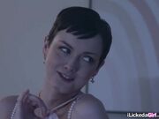 Skinny redhead sucks bbc in a gloryhole