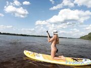 Big-Ass Blonde's Naked Walk on a Paddleboard