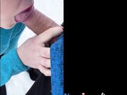 Public Blowjob on a Walking Trail with a Busty Amateur Teen