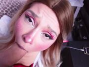 Elf Cosplay Babe Chokes on Big Cock for Xmas Facial